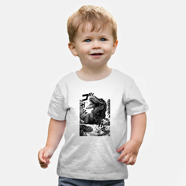 T-rex Vs Ufo-Baby-Basic-Tee-fanfabio