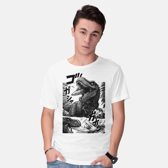 T-rex Vs Ufo-Mens-Basic-Tee-fanfabio