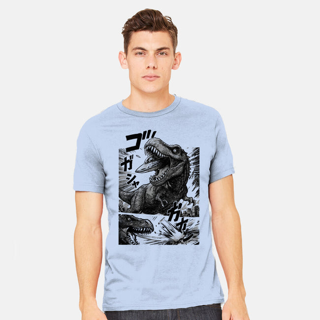 T-rex Vs Ufo-Mens-Heavyweight-Tee-fanfabio