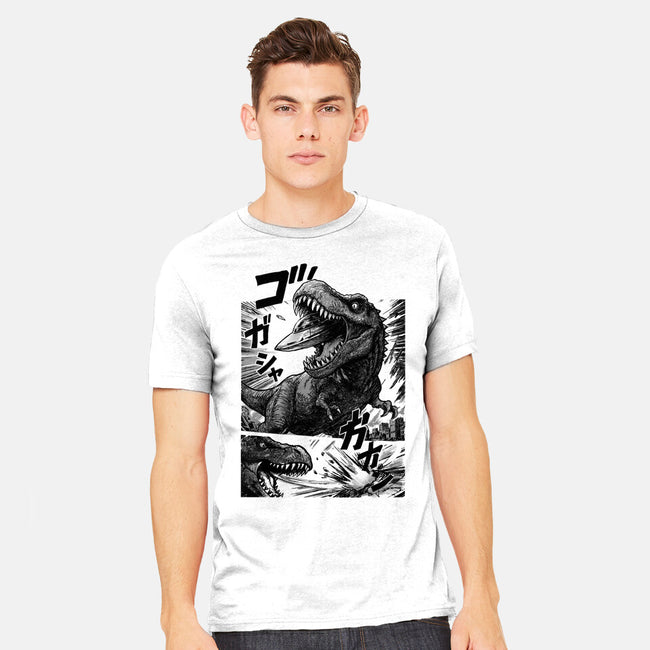 T-rex Vs Ufo-Mens-Heavyweight-Tee-fanfabio