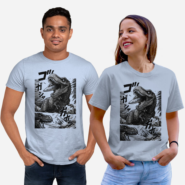 T-rex Vs Ufo-Unisex-Basic-Tee-fanfabio