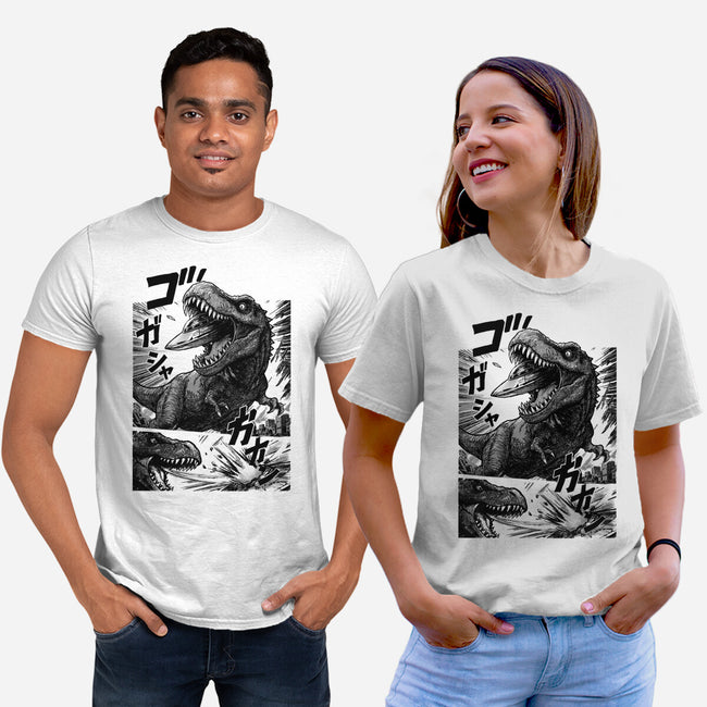 T-rex Vs Ufo-Unisex-Basic-Tee-fanfabio