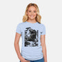 T-rex Vs Ufo-Womens-Fitted-Tee-fanfabio
