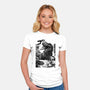 T-rex Vs Ufo-Womens-Fitted-Tee-fanfabio