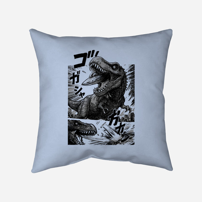 T-rex Vs Ufo-None-Removable Cover w Insert-Throw Pillow-fanfabio