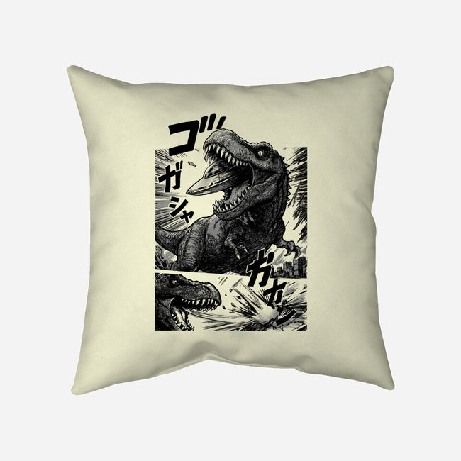 T-rex Vs Ufo-None-Removable Cover w Insert-Throw Pillow-fanfabio