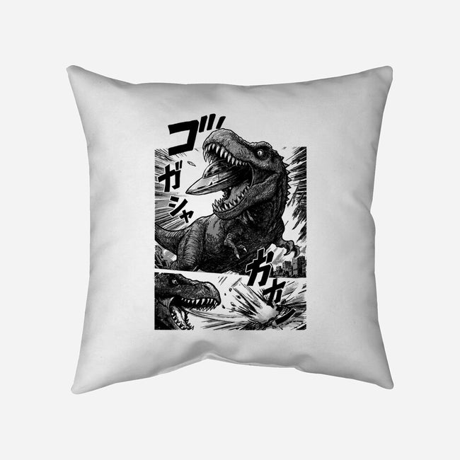 T-rex Vs Ufo-None-Removable Cover w Insert-Throw Pillow-fanfabio