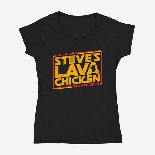 Steves Space Lava Chicken-Womens-V-Neck-Tee-rocketman_art