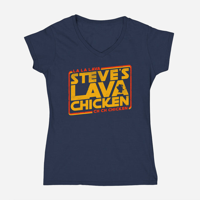 Steves Space Lava Chicken-Womens-V-Neck-Tee-rocketman_art
