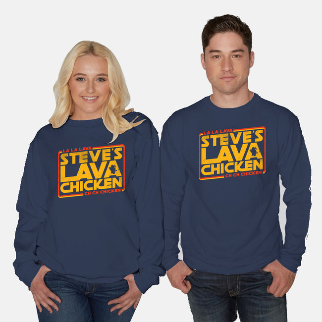 Steves Space Lava Chicken-Unisex-Crew Neck-Sweatshirt-rocketman_art