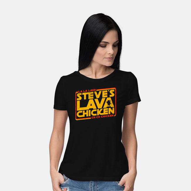 Steves Space Lava Chicken-Womens-Basic-Tee-rocketman_art