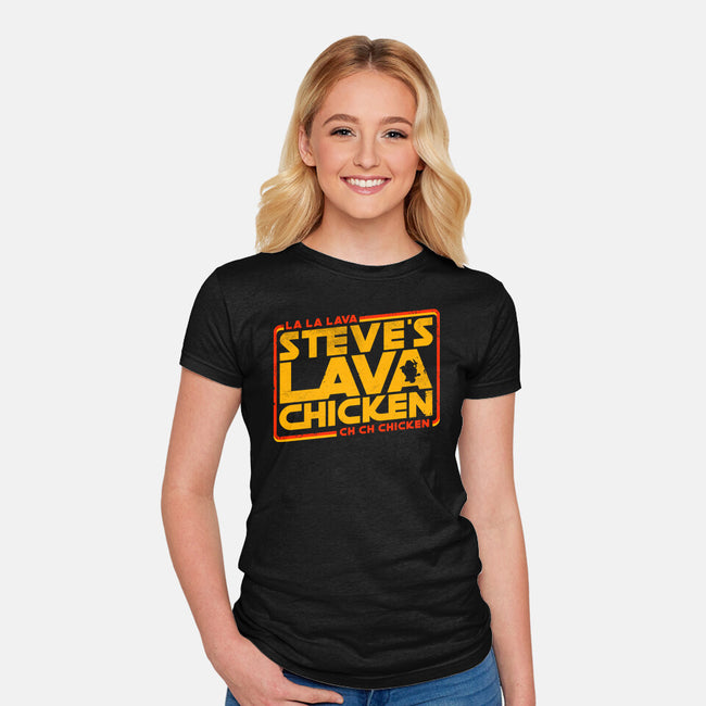 Steves Space Lava Chicken-Womens-Fitted-Tee-rocketman_art