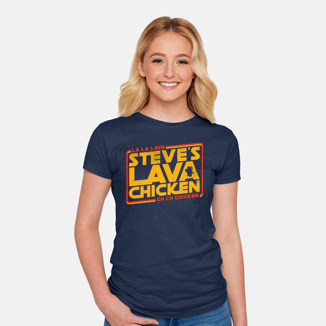 Steves Space Lava Chicken-Womens-Fitted-Tee-rocketman_art