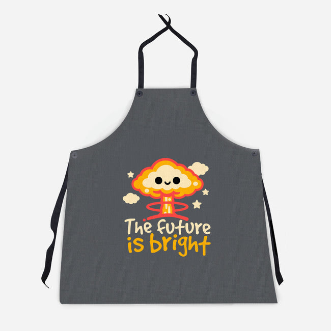 The Future Is Bright-Unisex-Kitchen-Apron-NemiMakeit