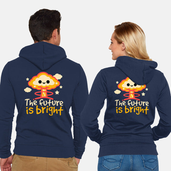 The Future Is Bright-Unisex-Zip-Up-Sweatshirt-NemiMakeit