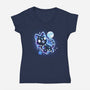 Kitten Galaxy-Womens-V-Neck-Tee-Vallina84