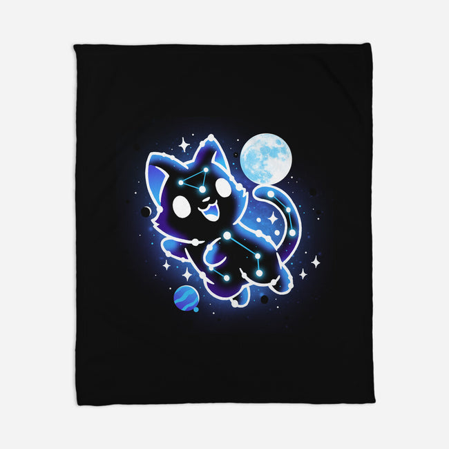 Kitten Galaxy-None-Fleece-Blanket-Vallina84