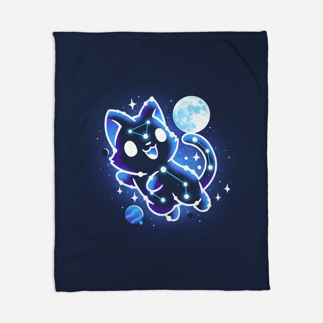 Kitten Galaxy-None-Fleece-Blanket-Vallina84