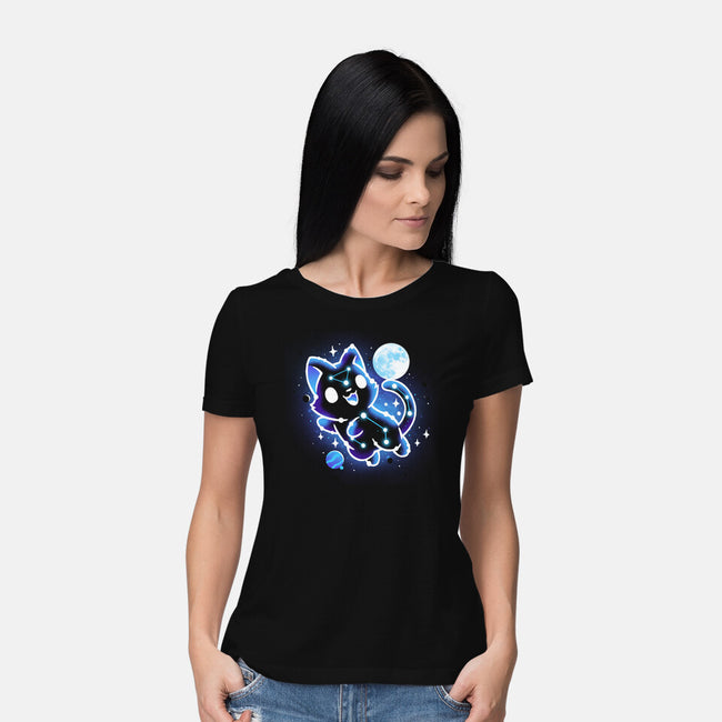 Kitten Galaxy-Womens-Basic-Tee-Vallina84