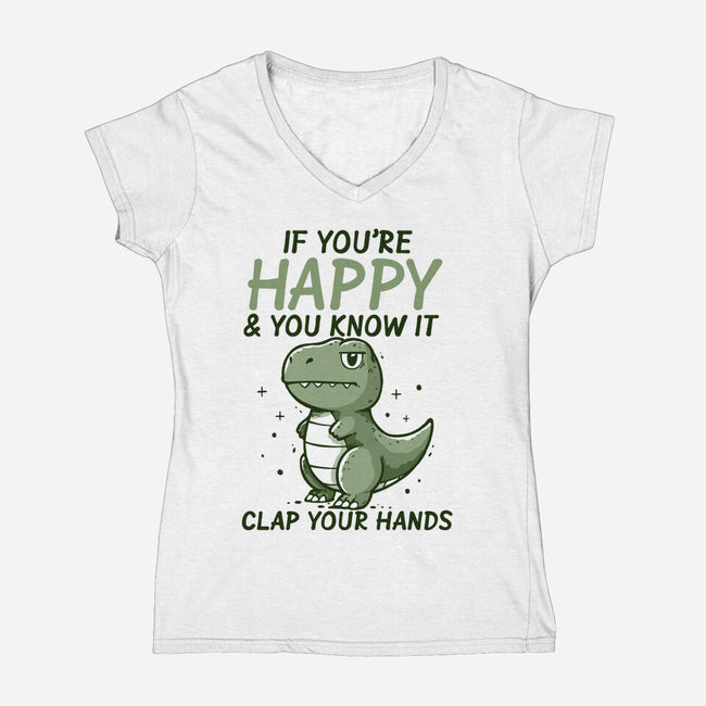 Clap Your Hands-Womens-V-Neck-Tee-Vallina84