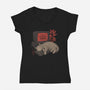 System Crash Cat-Womens-V-Neck-Tee-eduely