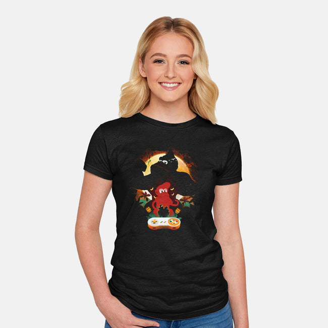 Kong Country-Womens-Fitted-Tee-dandingeroz