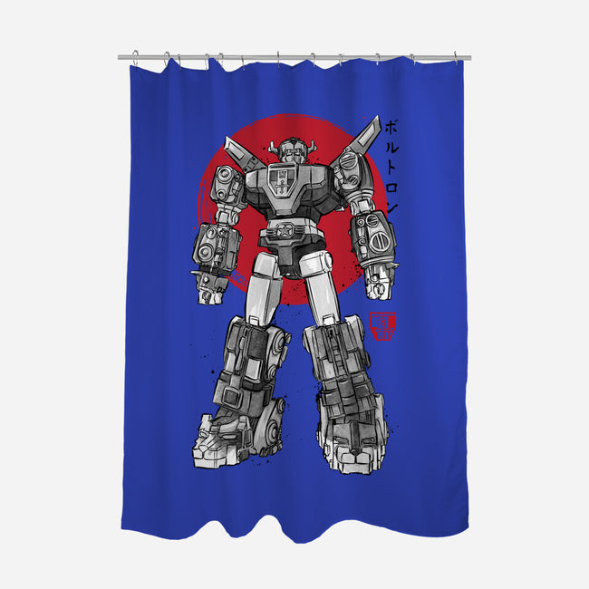 King Of The Beasts Sumi-e-None-Polyester-Shower Curtain-DrMonekers