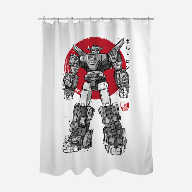 King Of The Beasts Sumi-e-None-Polyester-Shower Curtain-DrMonekers