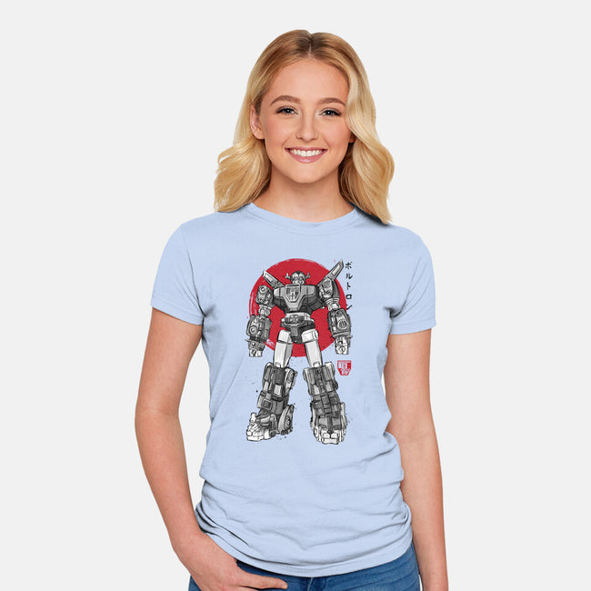 King Of The Beasts Sumi-e-Womens-Fitted-Tee-DrMonekers