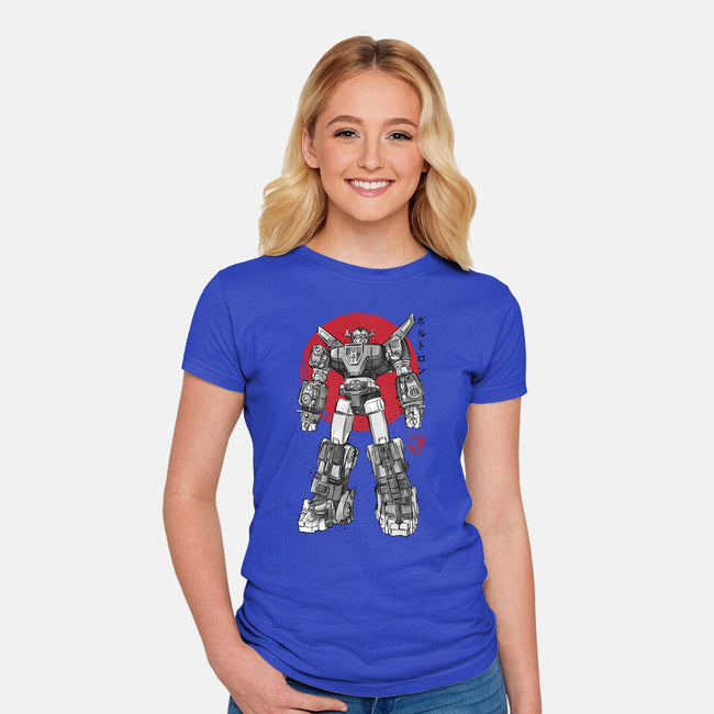 King Of The Beasts Sumi-e-Womens-Fitted-Tee-DrMonekers