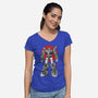 King Of The Beasts Sumi-e-Womens-V-Neck-Tee-DrMonekers