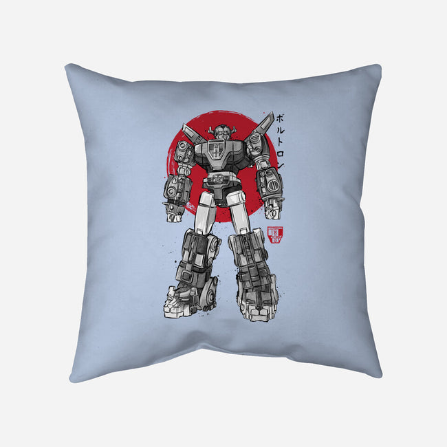 King Of The Beasts Sumi-e-None-Removable Cover w Insert-Throw Pillow-DrMonekers
