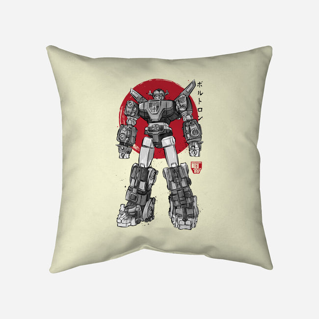 King Of The Beasts Sumi-e-None-Removable Cover w Insert-Throw Pillow-DrMonekers