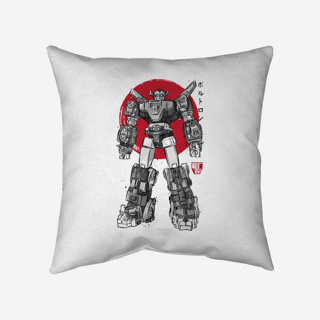 King Of The Beasts Sumi-e-None-Removable Cover w Insert-Throw Pillow-DrMonekers