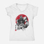 Gundam Sumi-e-Womens-V-Neck-Tee-DrMonekers