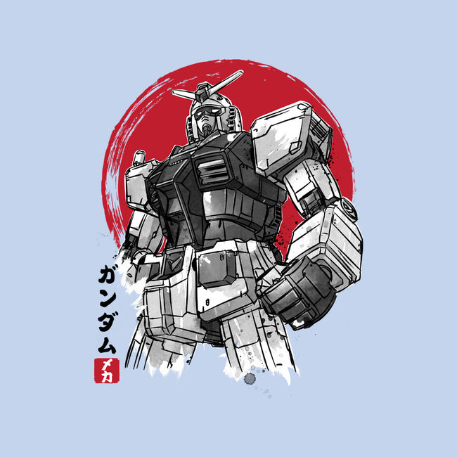 Gundam Sumi-e-None-Polyester-Shower Curtain-DrMonekers