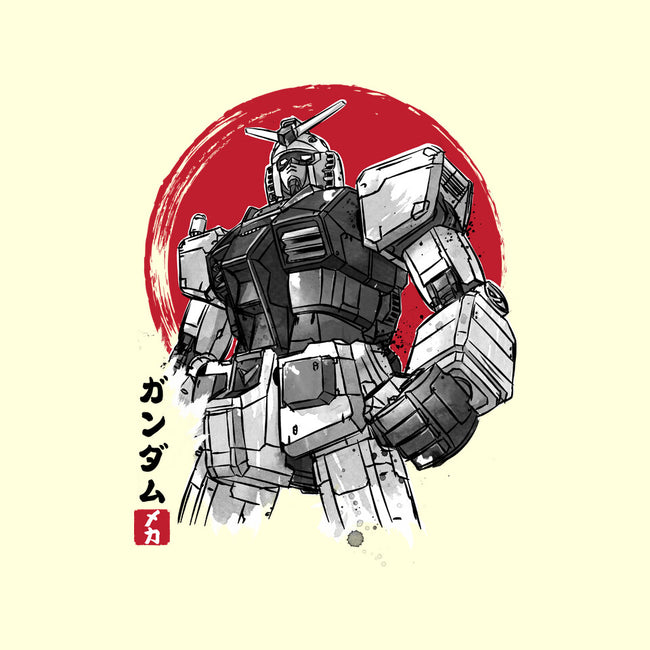 Gundam Sumi-e-None-Polyester-Shower Curtain-DrMonekers