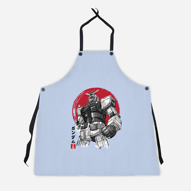 Gundam Sumi-e-Unisex-Kitchen-Apron-DrMonekers
