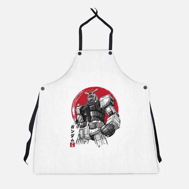 Gundam Sumi-e-Unisex-Kitchen-Apron-DrMonekers