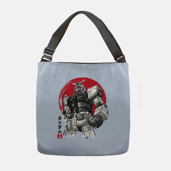 Gundam Sumi-e-None-Adjustable Tote-Bag-DrMonekers