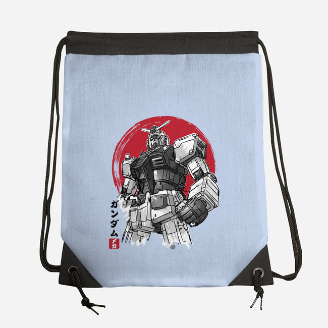 Gundam Sumi-e-None-Drawstring-Bag-DrMonekers