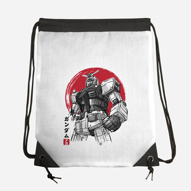 Gundam Sumi-e-None-Drawstring-Bag-DrMonekers