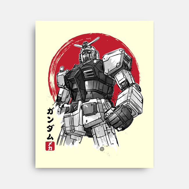 Gundam Sumi-e-None-Stretched-Canvas-DrMonekers