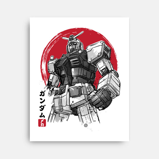 Gundam Sumi-e-None-Stretched-Canvas-DrMonekers
