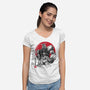 Gundam Sumi-e-Womens-V-Neck-Tee-DrMonekers