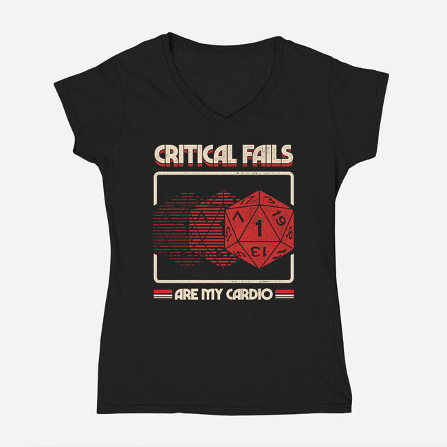 Critical Fails Are My Cardio-Womens-V-Neck-Tee-sachpica