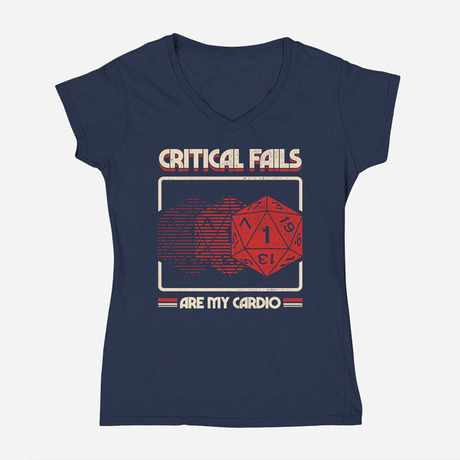 Critical Fails Are My Cardio-Womens-V-Neck-Tee-sachpica