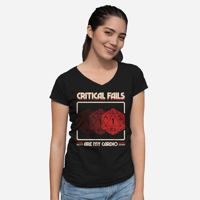 Critical Fails Are My Cardio-Womens-V-Neck-Tee-sachpica