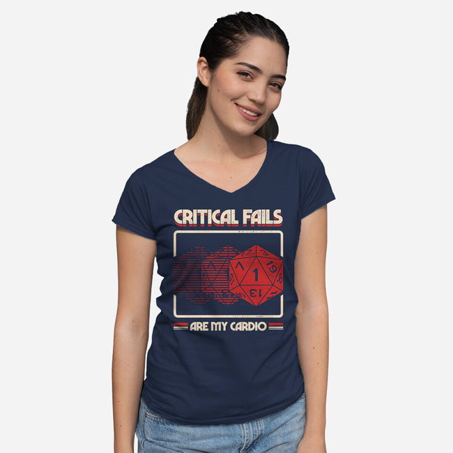 Critical Fails Are My Cardio-Womens-V-Neck-Tee-sachpica