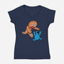 Kaiju Bread Man-Womens-V-Neck-Tee-naomori